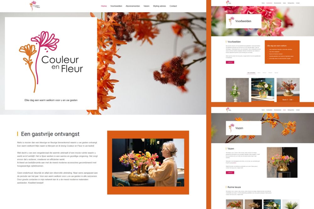 ontwerp website Couleur en Fleur met WordPress thema YOOtheme door Astrid Pelgrom-Groot Koerkamp